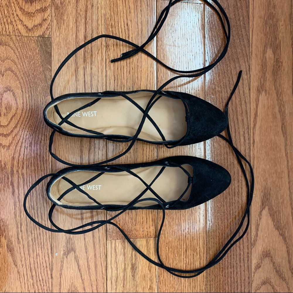 Nine West lace up flats, worn once